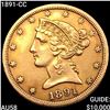 Image 1 : 1891-CC $5 Gold Half Eagle CHOICE AU