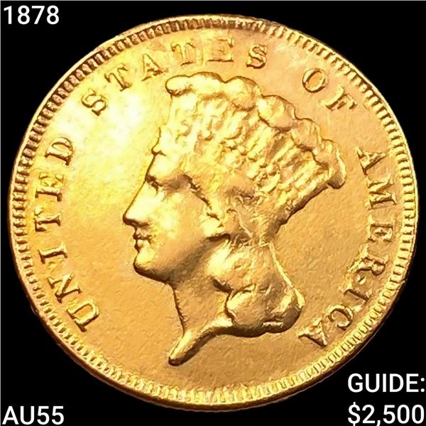 1878 $3 Gold Piece HIGH GRADE