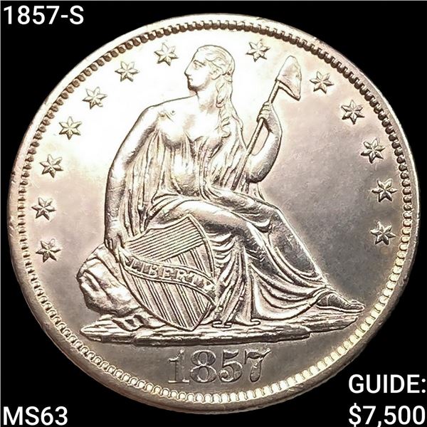 1857-S Seated Liberty Half Dollar CHOICE BU