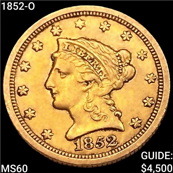 1852-O $2.50 Gold Quarter Eagle UNCIRCULATED