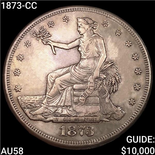 1873-CC Silver Trade Dollar CHOICE AU