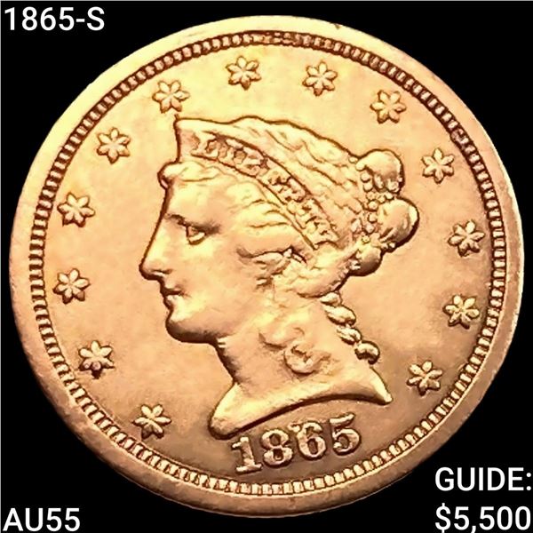1865-S $2.50 Gold Quarter Eagle HIGH GRADE