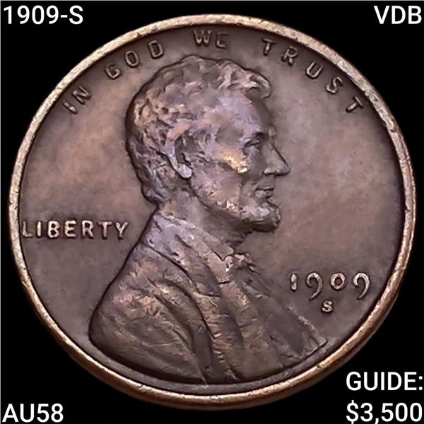 1909-S VDB Wheat Cent CHOICE AU