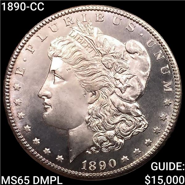 1890-CC Morgan Silver Dollar GEM BU DMPL