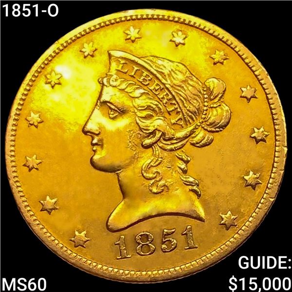 1851-O $10 Gold Eagle UNCIRCULATED