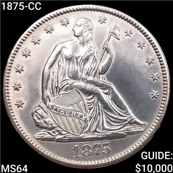 1875-CC Seated Liberty Half Dollar CHOICE BU