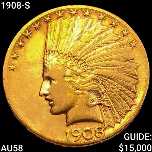 1908-S $10 Gold Eagle CHOICE AU