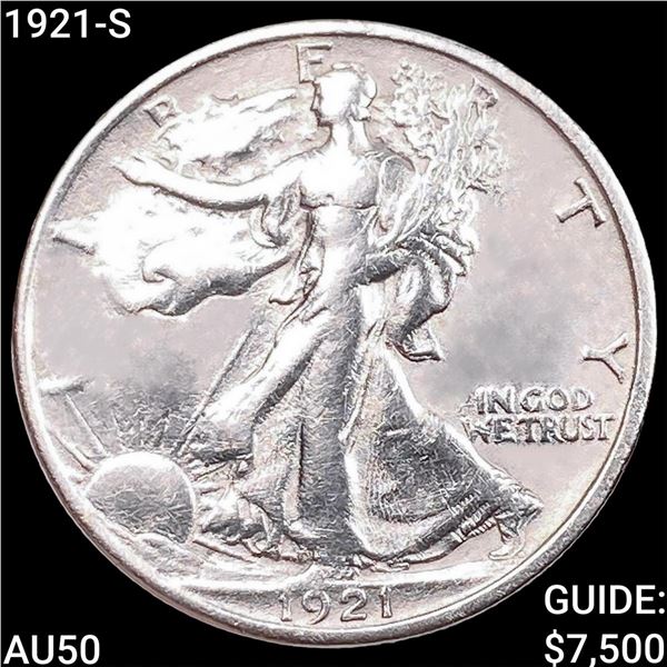 1921-S Walking Liberty Half Dollar CLOSELY UNCIRCULATED