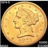 Image 1 : 1874-S $5 Gold Half Eagle UNCIRCULATED