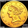 Image 1 : 1863-S $5 Gold Half Eagle CHOICE AU