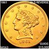 Image 1 : 1861 $2.50 Gold Quarter Eagle CHOICE BU