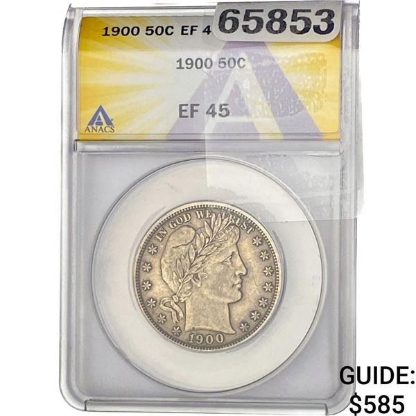 1900 Barber Half Dollar ANACS EF45