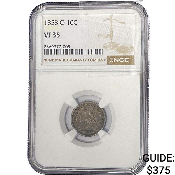 1858-O Seated Liberty Dime NGC VF35