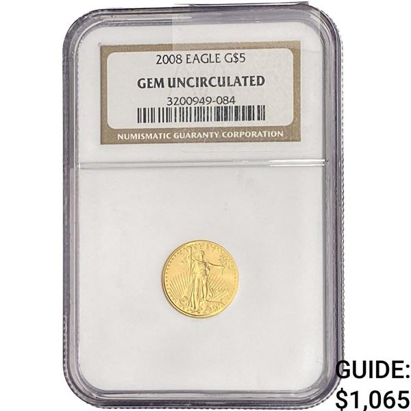 2008 $5 Gold Half Eagle NGC GEM UNC