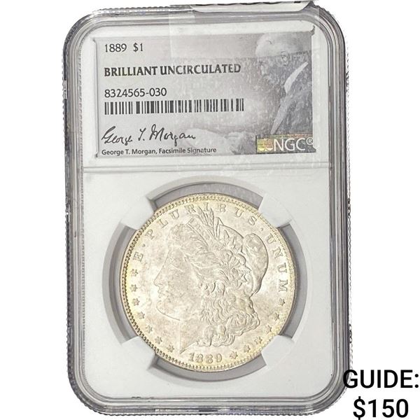 1889 Morgan Silver Dollar NGC Brilliant Unc.