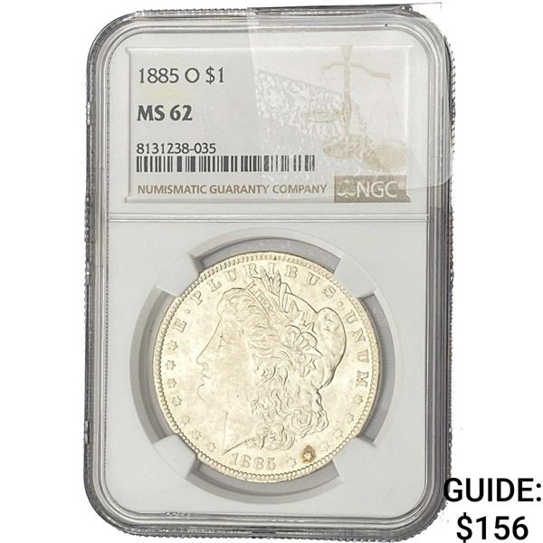 1885-O Morgan Silver Dollar NGC MS62