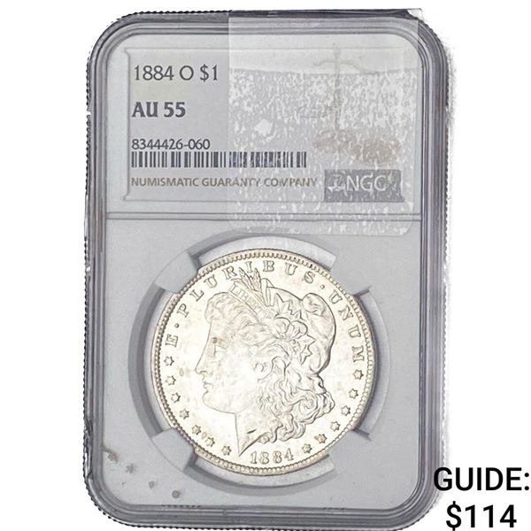 1884-O Morgan Silver Dollar NGC AU55