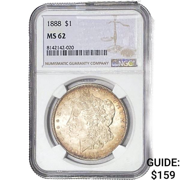 1888 Morgan Silver Dollar NGC MS62