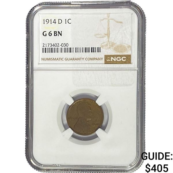 1914-D Lincoln Memorial Cent NGC G6 BN