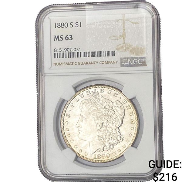1880-S Morgan Silver Dollar NGC MS63