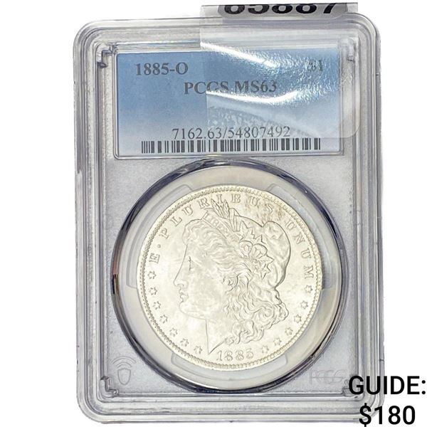 1885-O Morgan Silver Dollar PCGS MS63