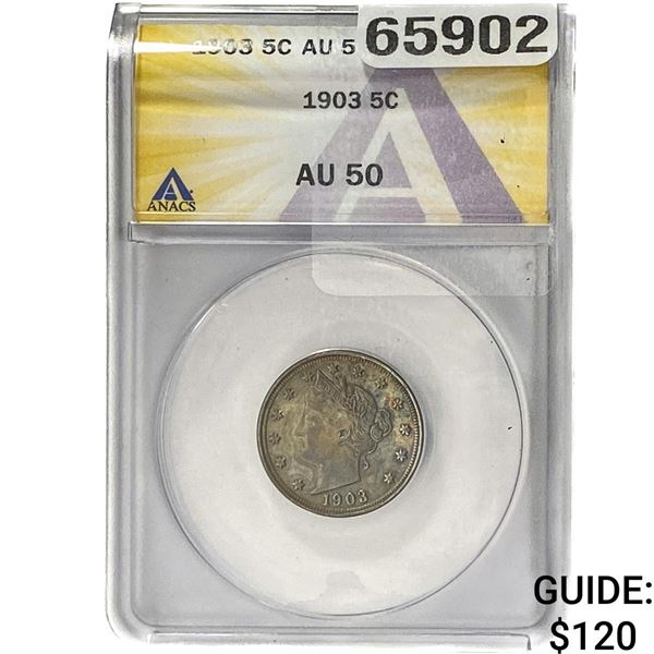 1903 Liberty Victory Nickel ANACS AU50