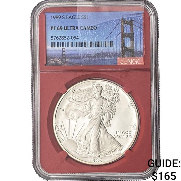 1989-S Silver Eagle NGC PF69 ULTRA CAMEO