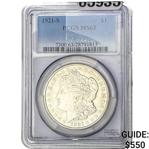 1921-S Morgan Silver Dollar PCGS MS63