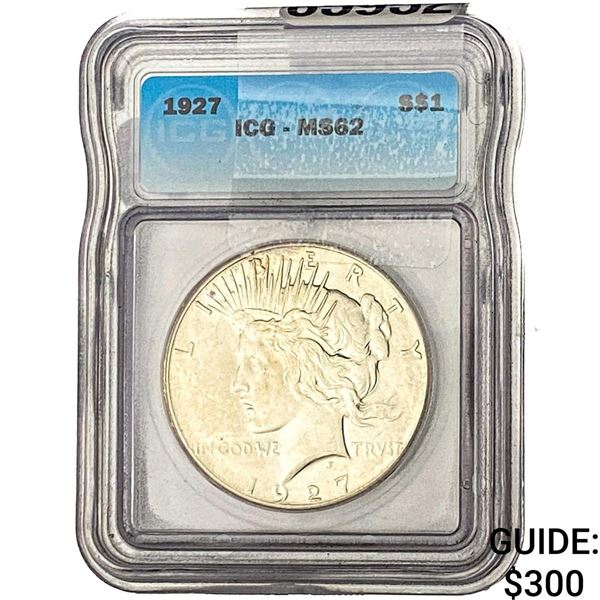 1927-D Silver Peace Dollar ICG MS62
