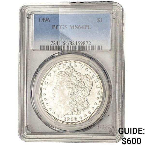 1896 Morgan Silver Dollar PCGS MS64 PL
