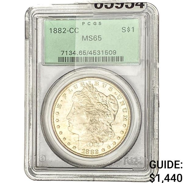 1882-CC Morgan Silver Dollar PCGS MS65