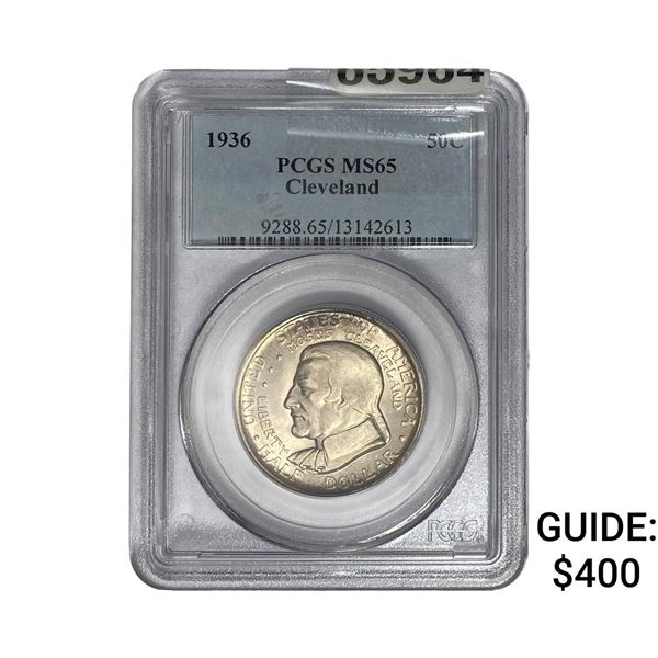 1936 Cleveland Half Dollar PCGS MS65