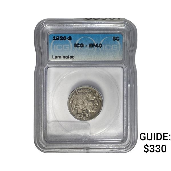 1920-S Buffalo Nickel ICG EF40