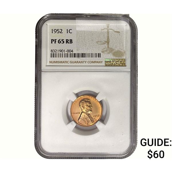 1952 Wheat Cent NGC PF65 RB