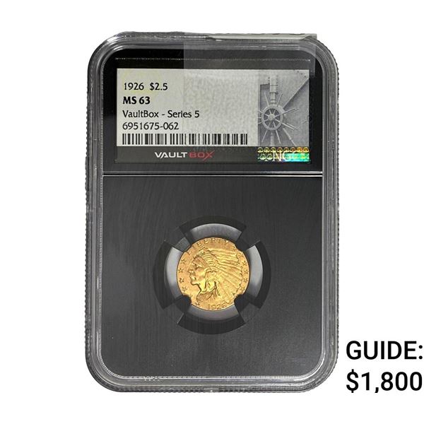 1926 $2.50 Gold Quarter Eagle NGC MS63