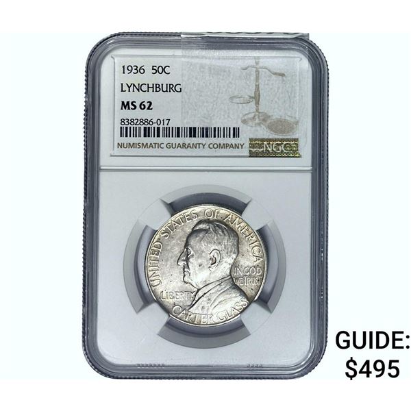 1936 Lynchburg Half Dollar NGC MS62