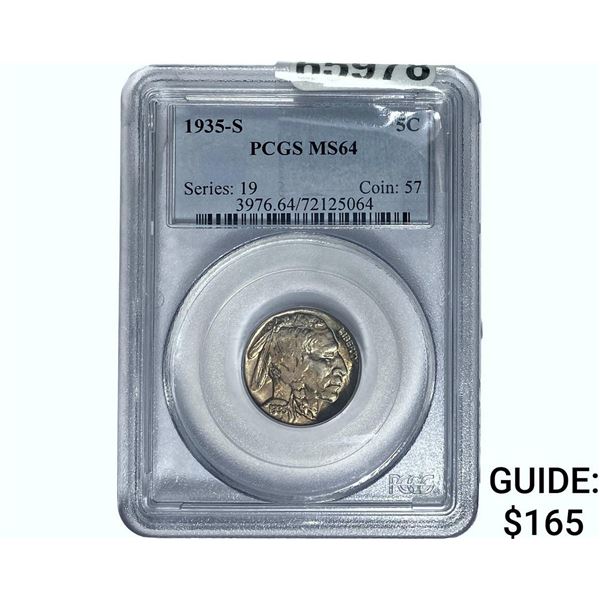 1935-S Buffalo Nickel PCGS MS64