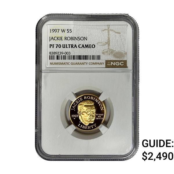 1997-W $5 Jackie Robinson NGC PF70 ULTRA CAMEO