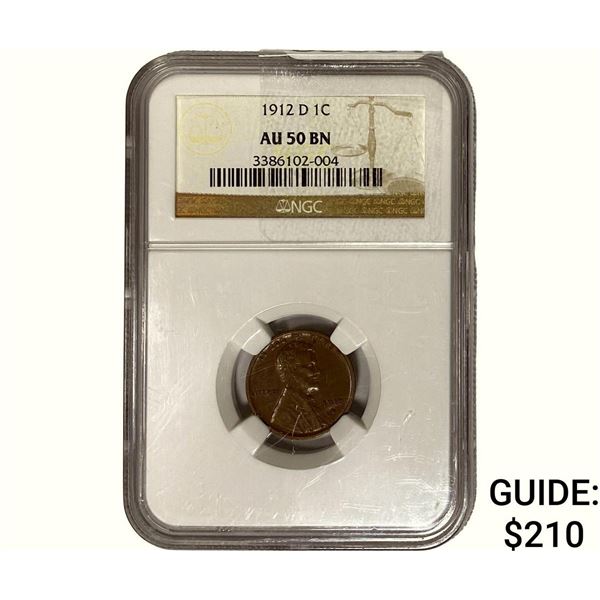 1912-D Wheat Cent NGC AU50 BN