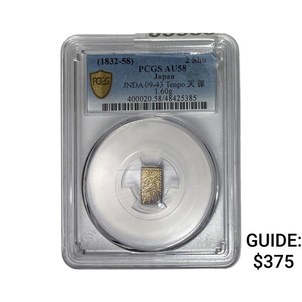 (1832-58) 2 SHU JAPAN PCGS AU58
