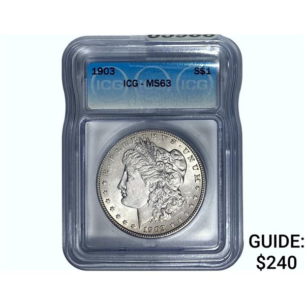 1903 Morgan Silver Dollar ICG MS63
