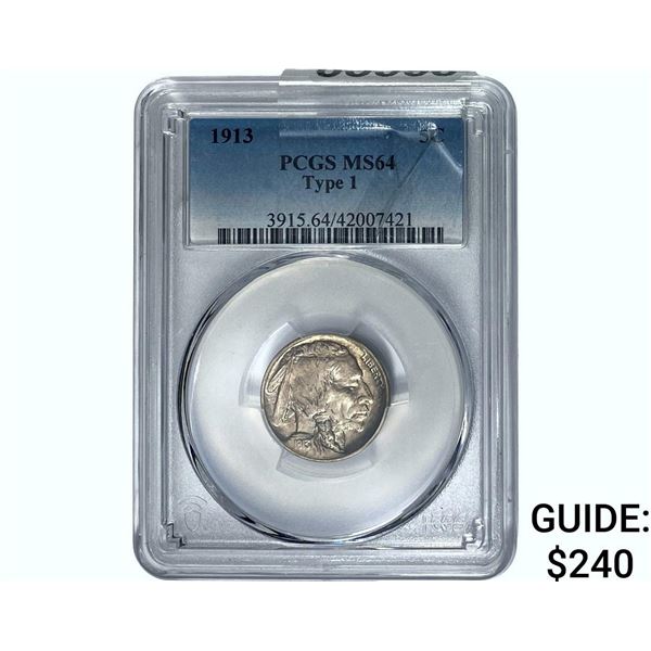 1913 Buffalo Nickel PCGS MS64