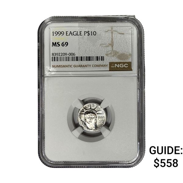 1999 P$10 EAGLE NGC MS69