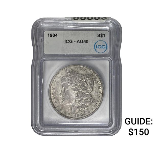 1904 Morgan Silver Dollar ICG AU50