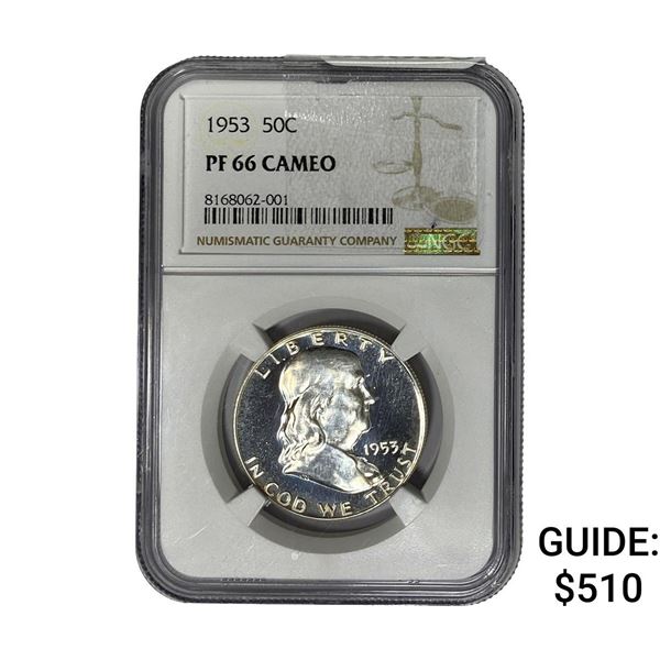 1953 Franklin Half Dollar NGC PF66 CAMEO