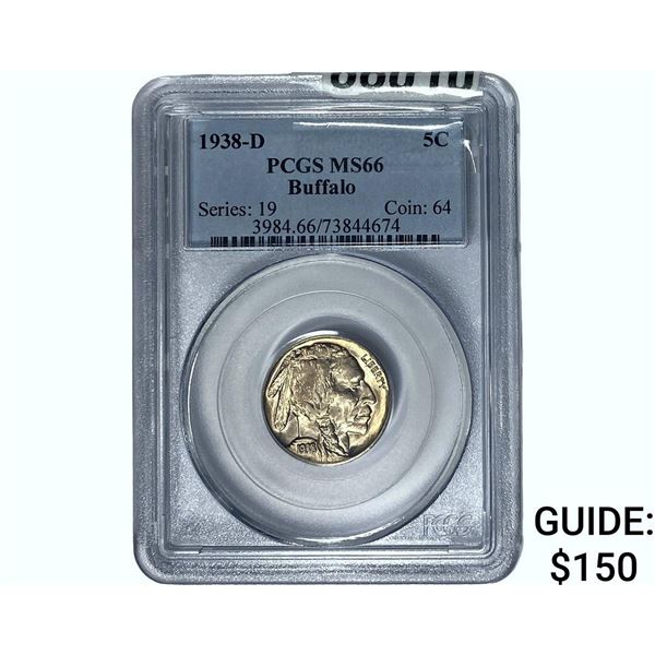 1938-D Buffalo Nickel PCGS MS66
