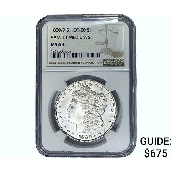 1880/9-S Morgan Silver Dollar NGC MS65