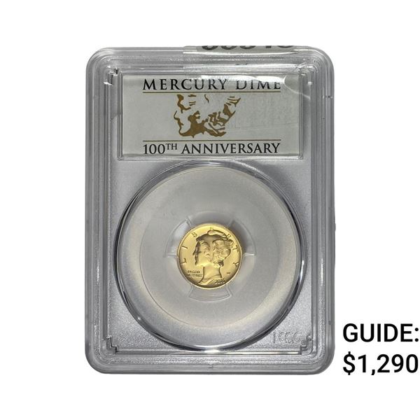 2016-W Mercury .10oz Gold Dime PCGS SP70
