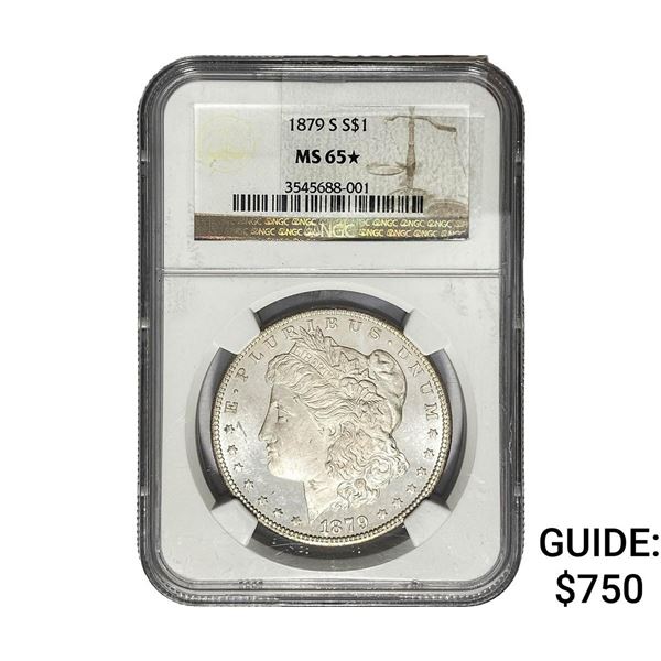 1879-S Morgan Silver Dollar NGC MS65*