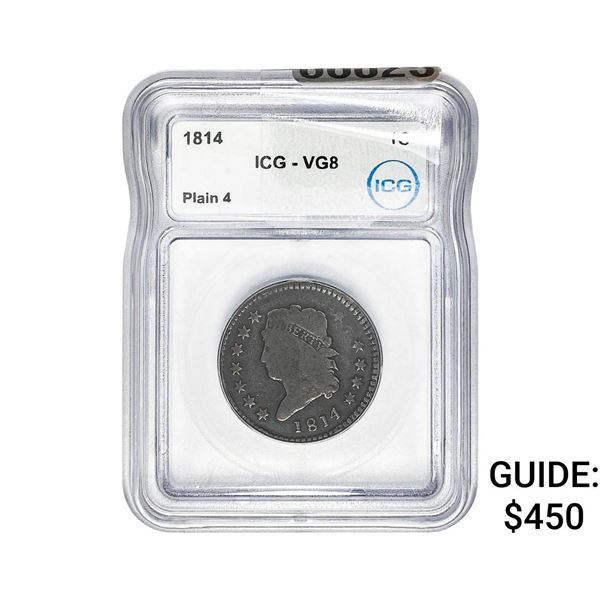 1814 Classic Head Large Cent ICG VG8